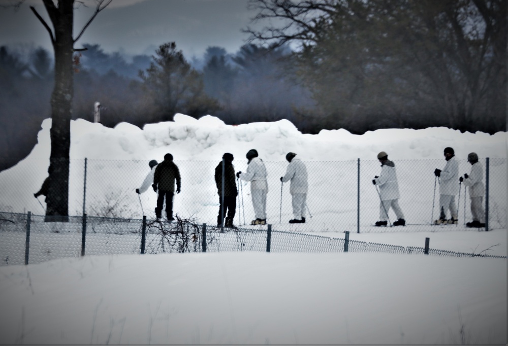 Cold-Weather Operations Course Class 20-03 students learn skiing techniques at Fort McCoy