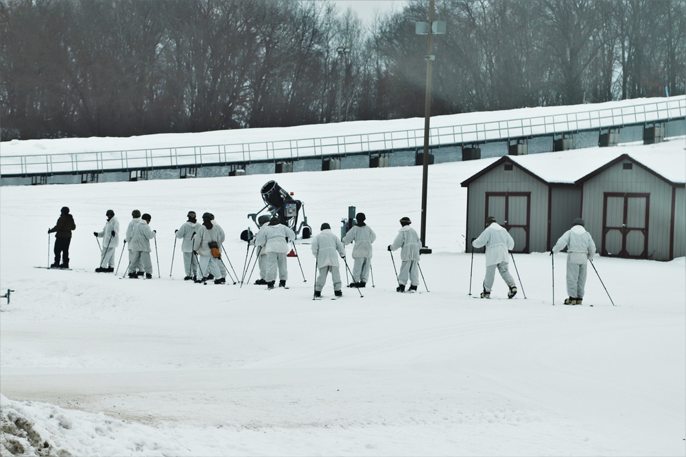 Cold-Weather Operations Course Class 20-03 students learn skiing techniques at Fort McCoy