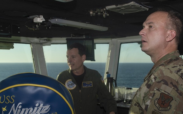 Military Personnel Observe Flight Operations