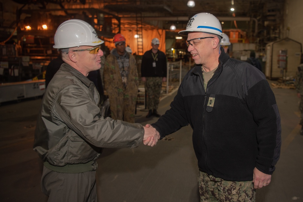 Rear Adm. James Downey visits George Washington