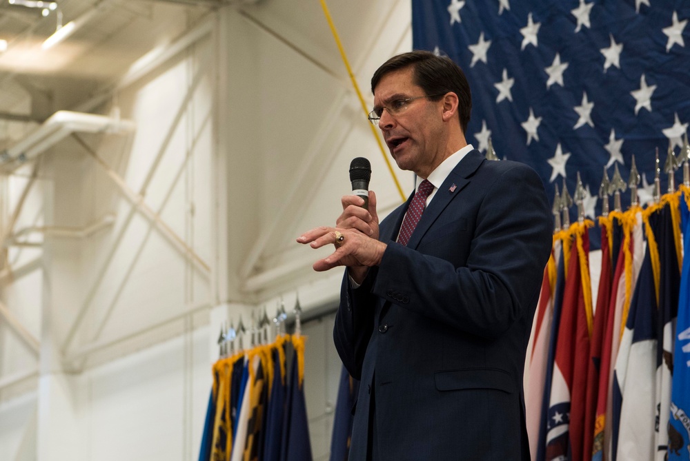 Secretary of Defense, Mark T. Esper visits Team Minot