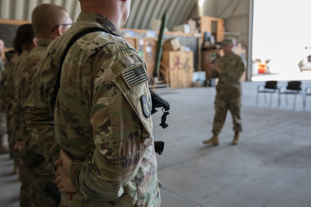 34th Expeditionary Combat Aviation Brigade Soldiers Earn their Combat Patches