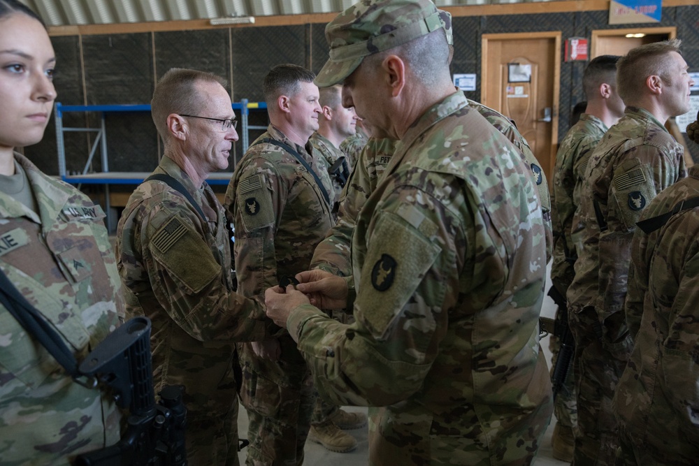 34th Expeditionary Combat Aviation Brigade Soldiers Earn their Combat Patches