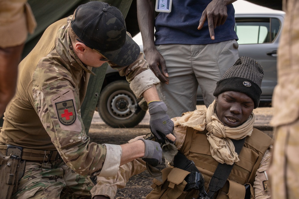 Burkinabe soldiers hone their medical skills