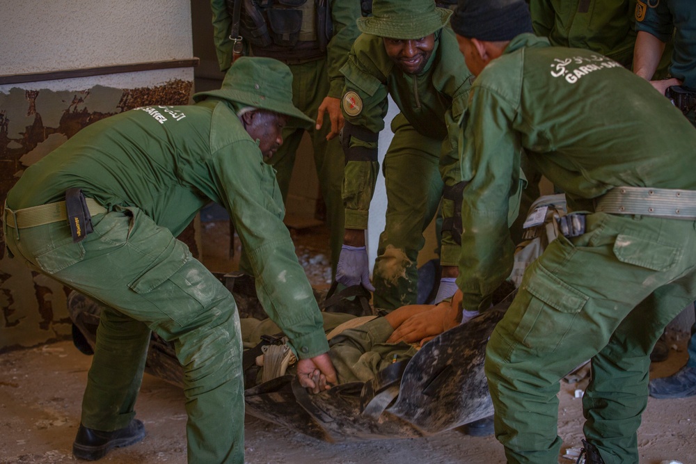 Spanish Civil Guard teaches urban tactics to Mauritanian Group d’Action Rapide at Flintlock 20