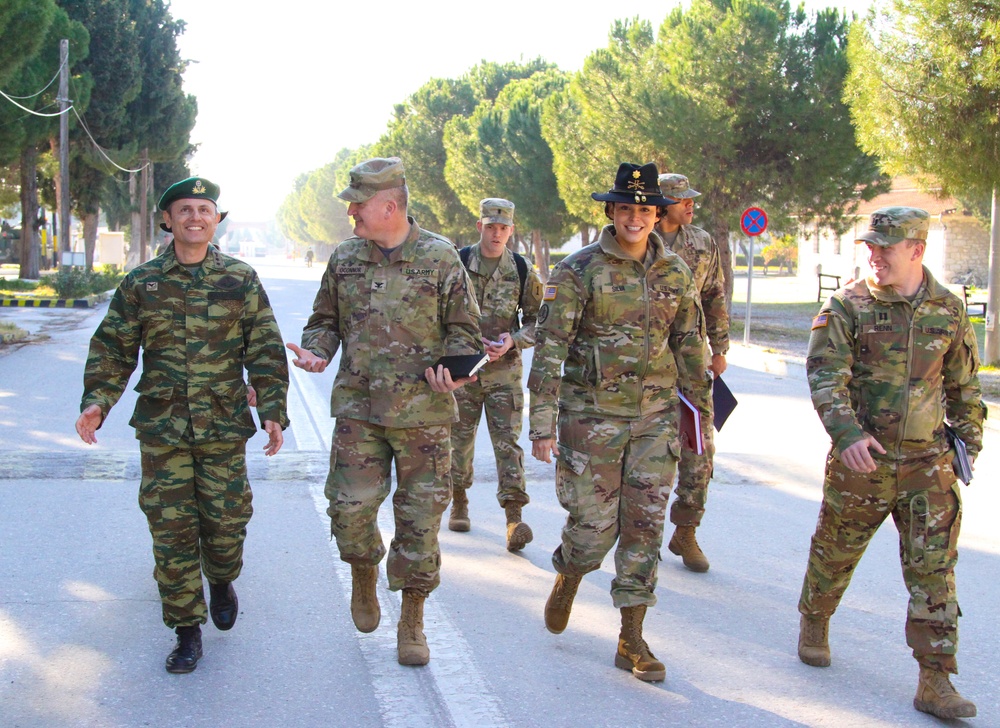 1st Infantry Division Forward leadership visits soldiers in Greece