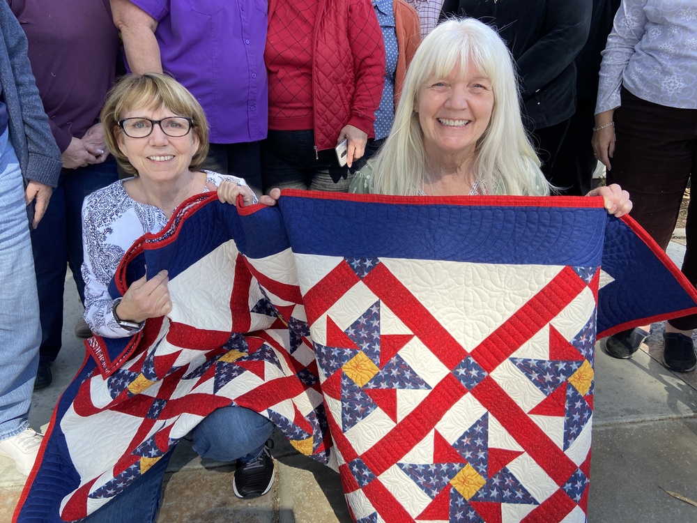 Handmade quilts are a gift from the heart to war vets