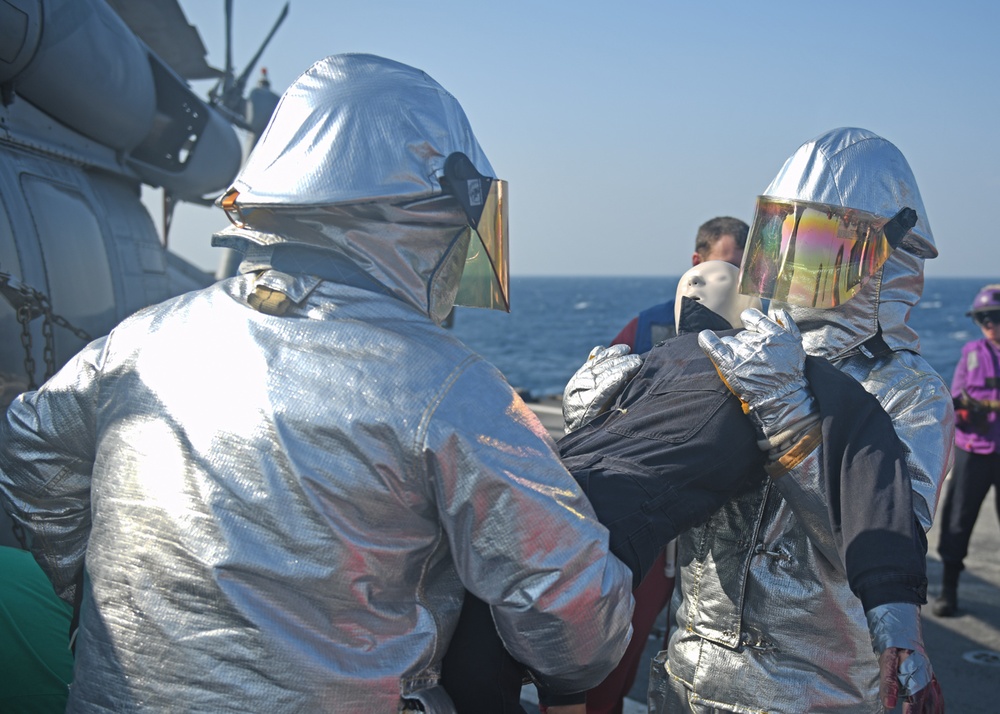 Blue Ridge Sailors Participate In Crash and Salvage Drill