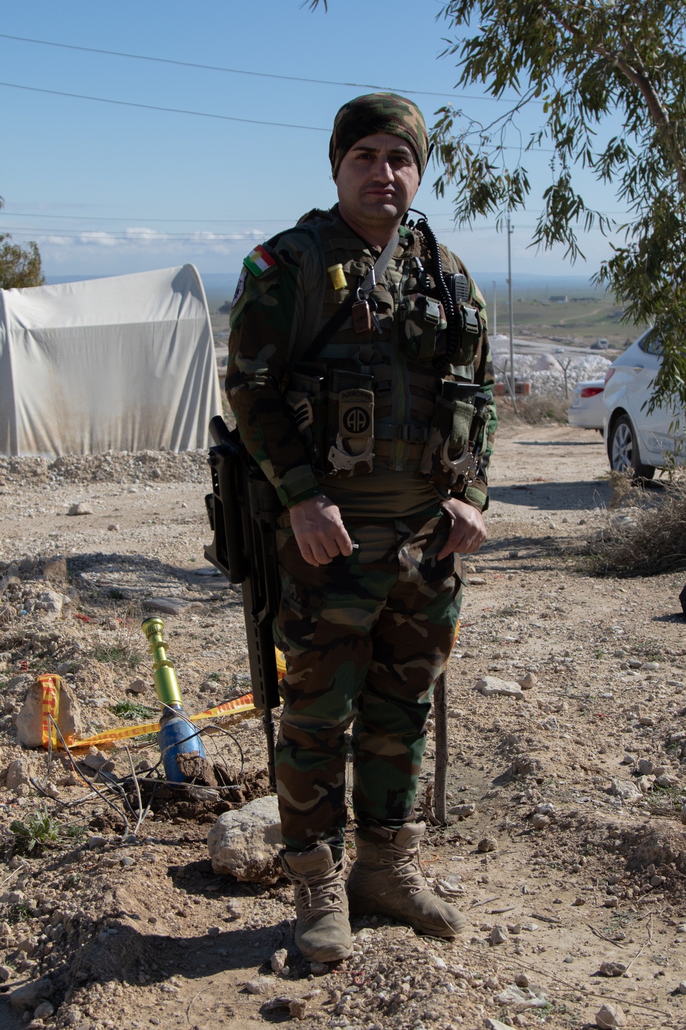 A Peshmerga soldier stands guard in northern Iraq