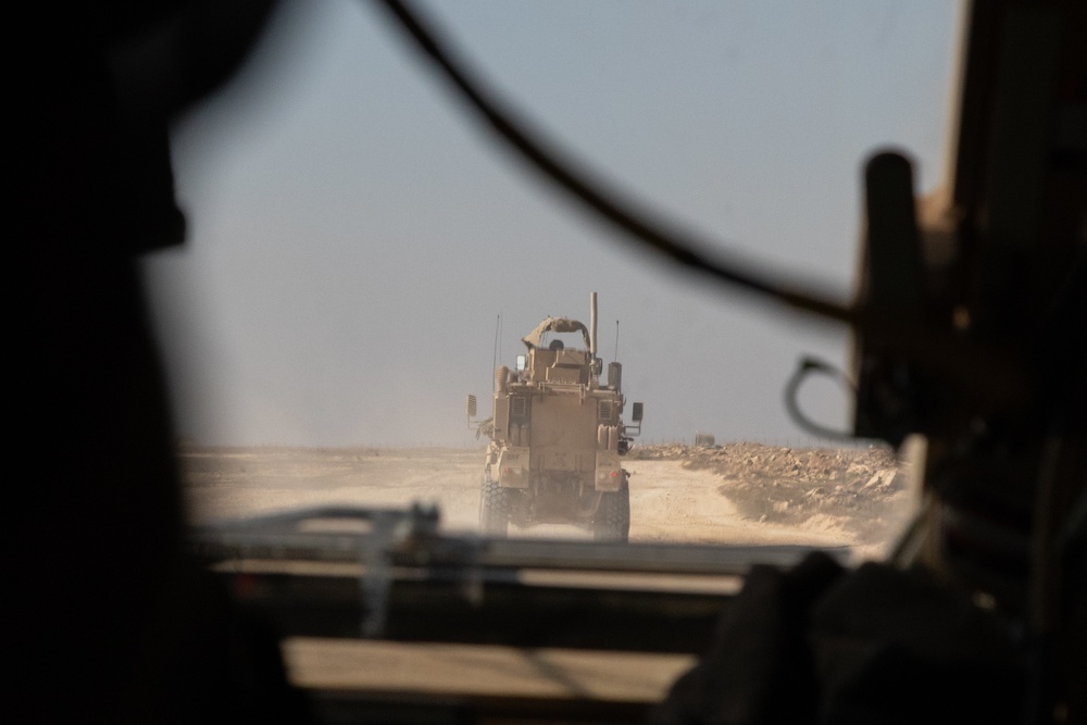 25th Infantry Division Soldiers head out on patrol around the perimeter of Al Asad Airbase