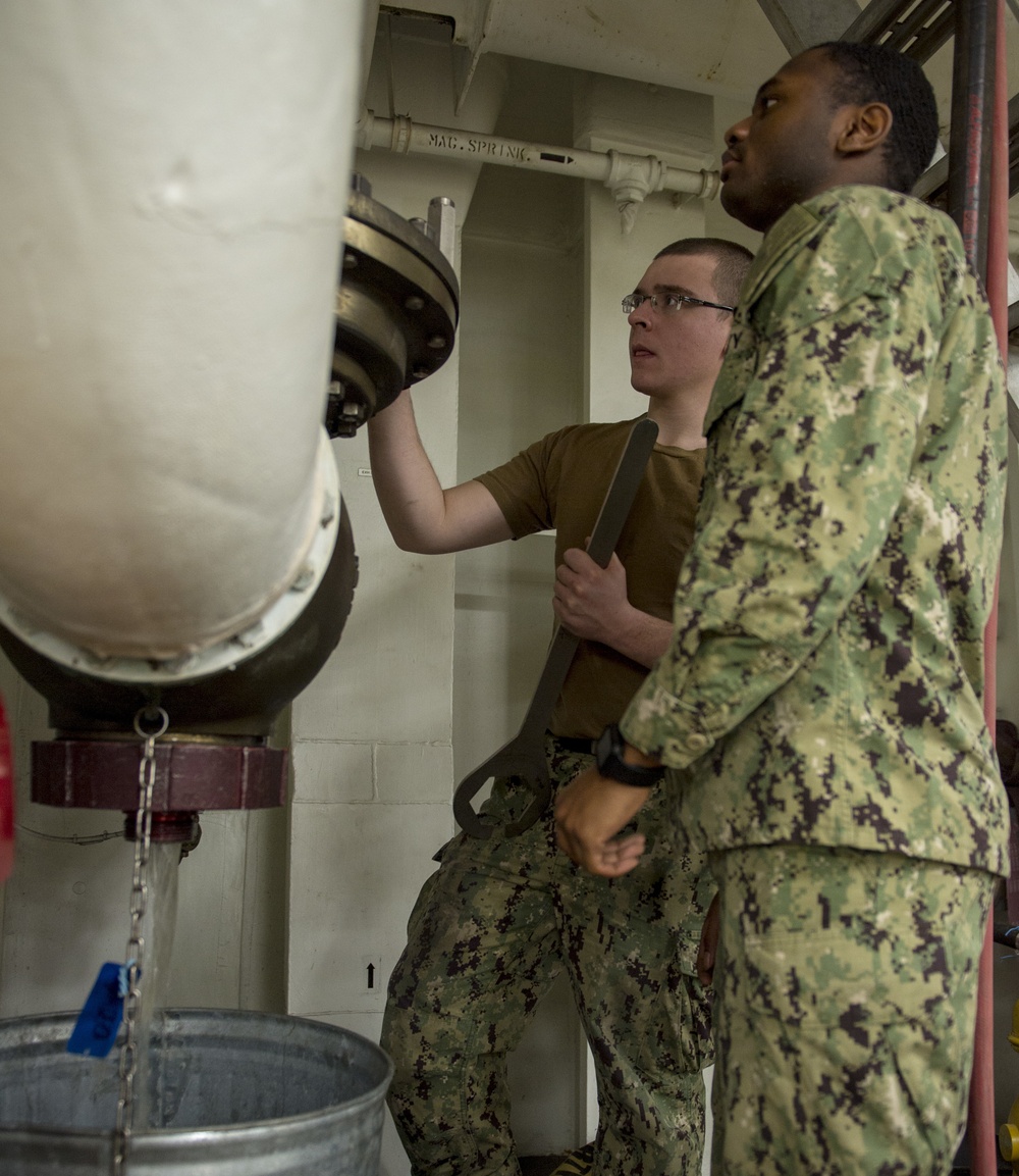 GHWB Sailors Drain Sprinkler System