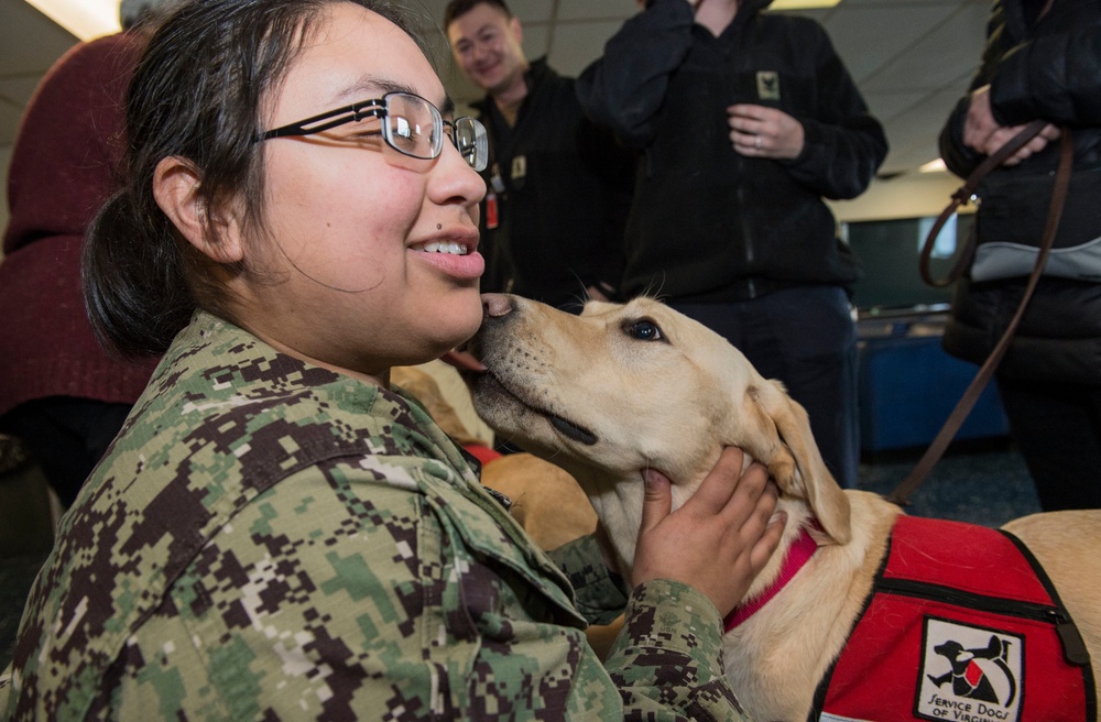 GHWB Sailors Learn About Service Dogs of Virginia