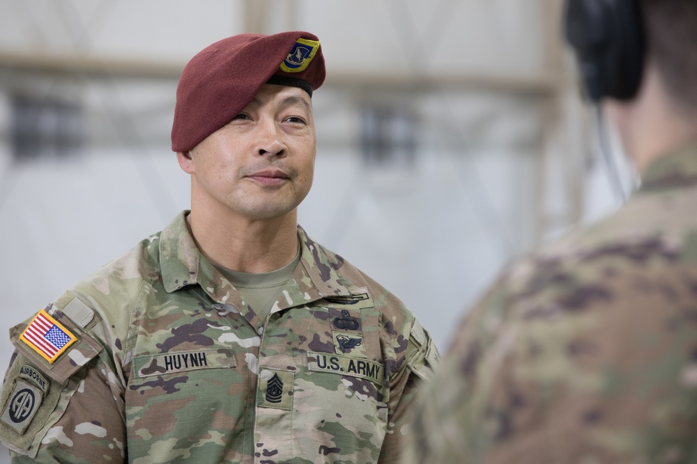 Command Sgt. Maj. Thinh T. Huynh of the 1st Battalion, 504th Parachute Infantry Regiment, 82nd Airborne Division