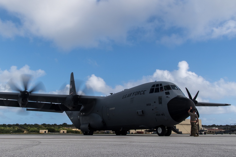 U.S. Air Force C-130J Hercules conducts airdrop mission during Cope North 20