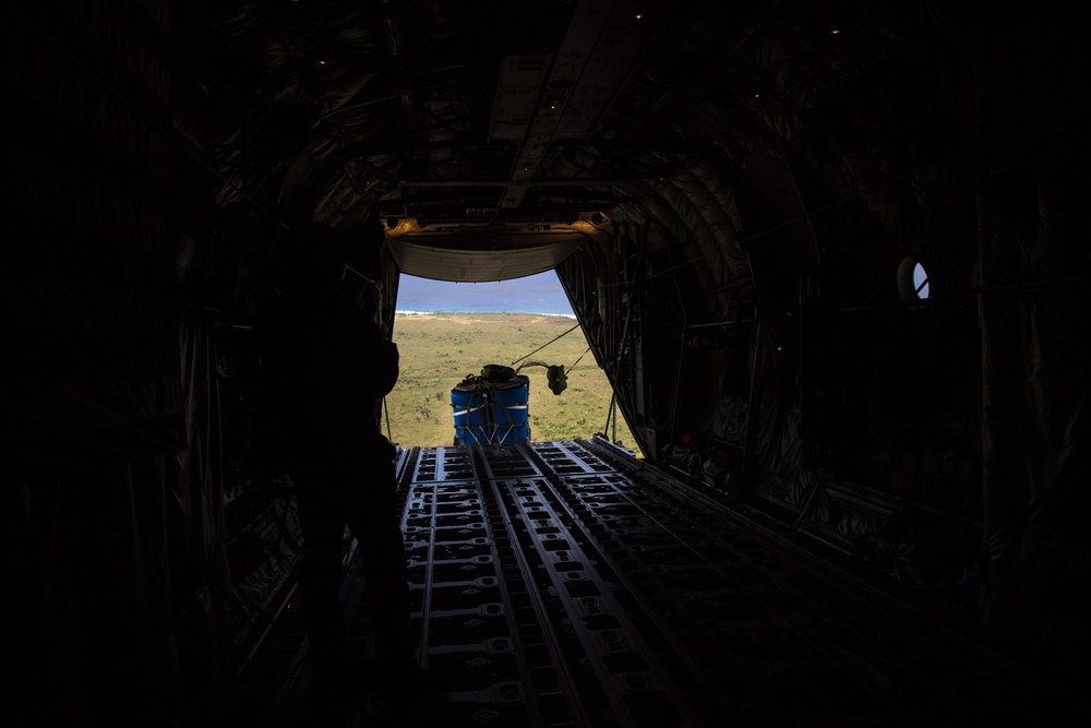 U.S. Air Force C-130J Hercules conducts airdrop mission during Cope North 20