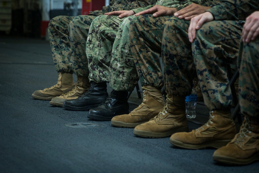 Building the Foundation: 31st MEU Marines, Sailors graduate Corporals Course aboard USS America