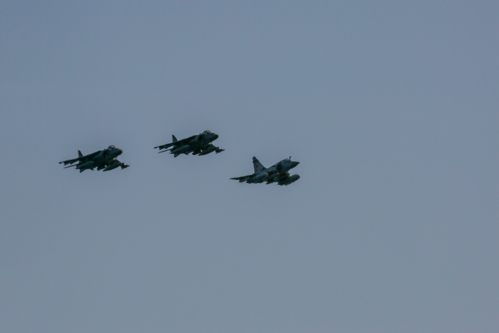 Harrier, Mirage flyover