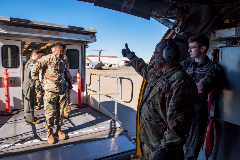 Fairchild KC-135 supports aeromedical evacuation training at Travis