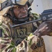 A Nigerian Soldier simulates conducting a patrol during FLINTLOCK 20