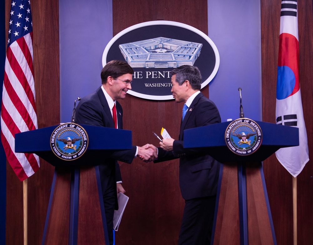 SecDef Esper and ROK Defense Minister Kyeong-doo  Host Joint Press Conference