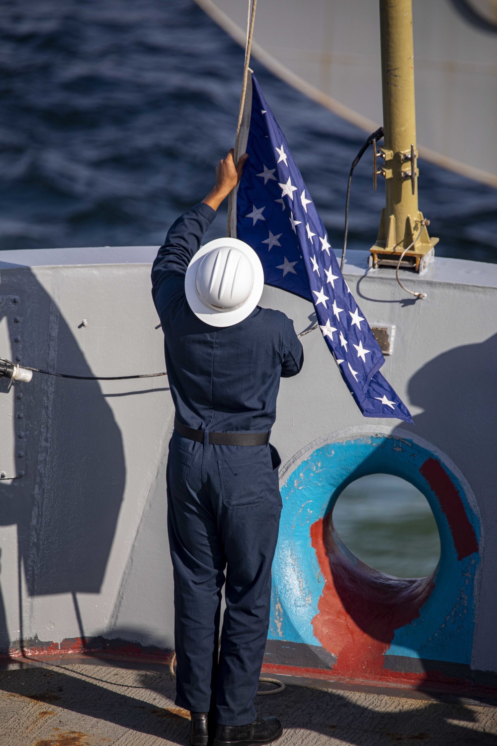 Sailors stand watch during sea and anchor detail