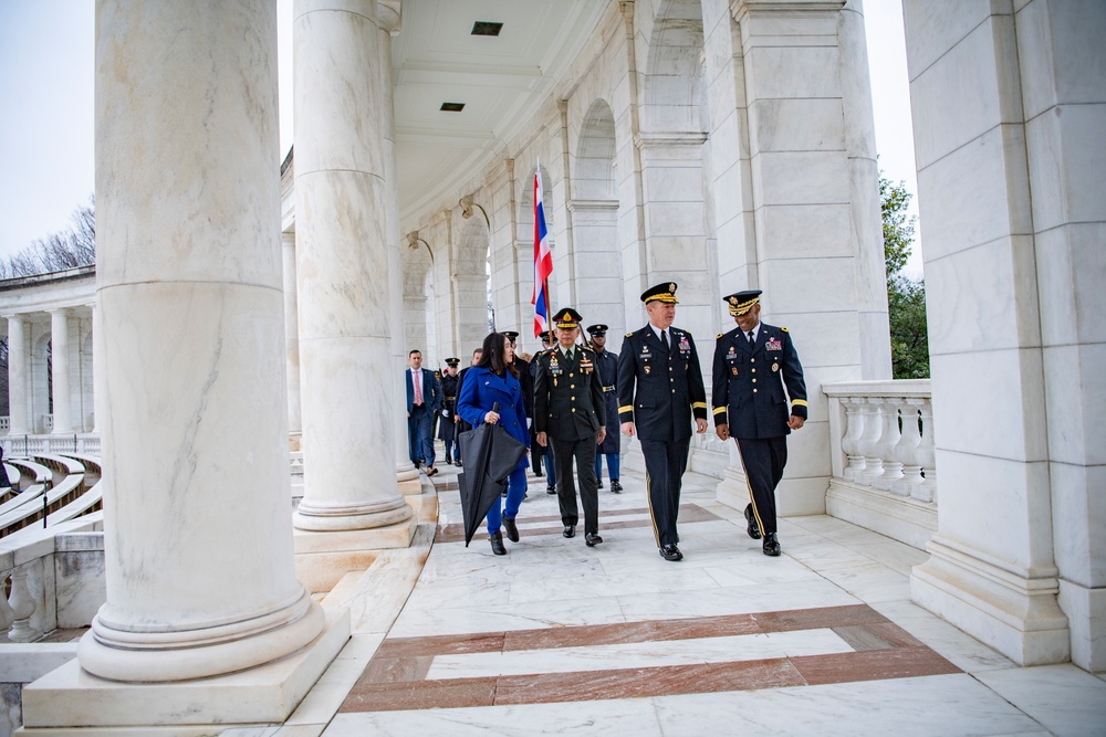 Commander-In-Chief of the Royal Thai Army General Apirat Kongsompong Participates in an Army Full Honors Wreath-Laying Ceremony at the Tomb of the Unknown Soldier