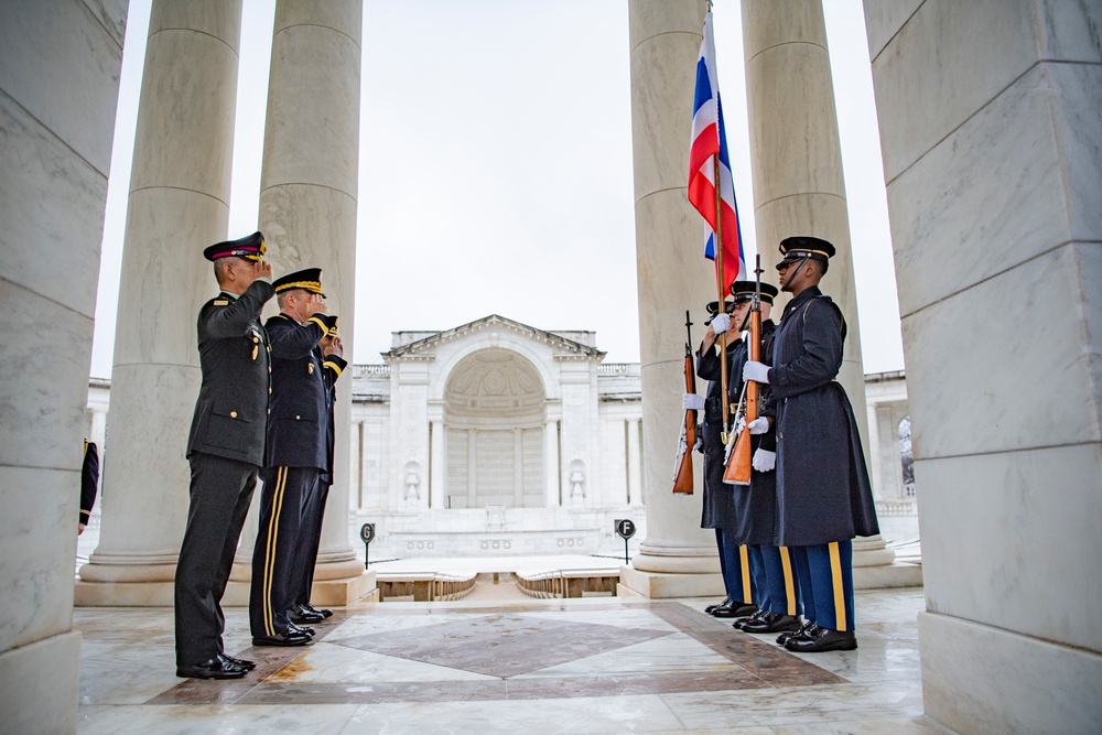 Commander-In-Chief of the Royal Thai Army General Apirat Kongsompong Participates in an Army Full Honors Wreath-Laying Ceremony at the Tomb of the Unknown Soldier