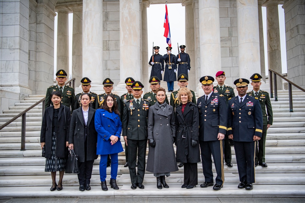 Commander-In-Chief of the Royal Thai Army General Apirat Kongsompong Participates in an Army Full Honors Wreath-Laying Ceremony at the Tomb of the Unknown Soldier