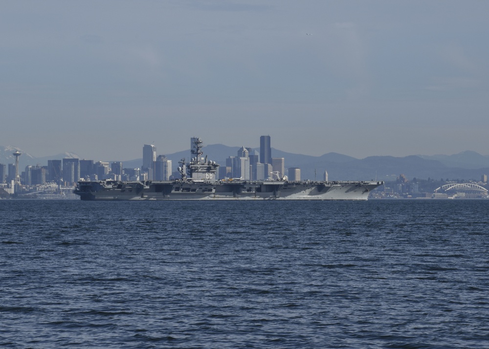 USS Nimitz Passes Seattle
