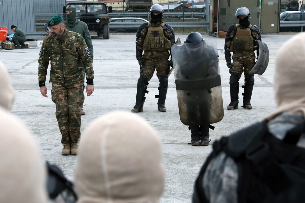 U.S. Army Soldiers and partner nations participate in fire-phobia training