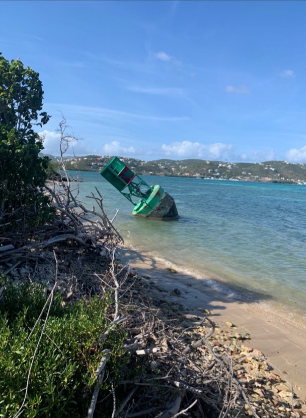 Coast Guard Cutter Willow crew recovers beached buoy in St. Thomas