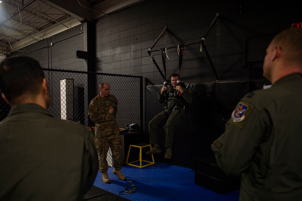 Emergency parachute training refreshes, assess aircrew