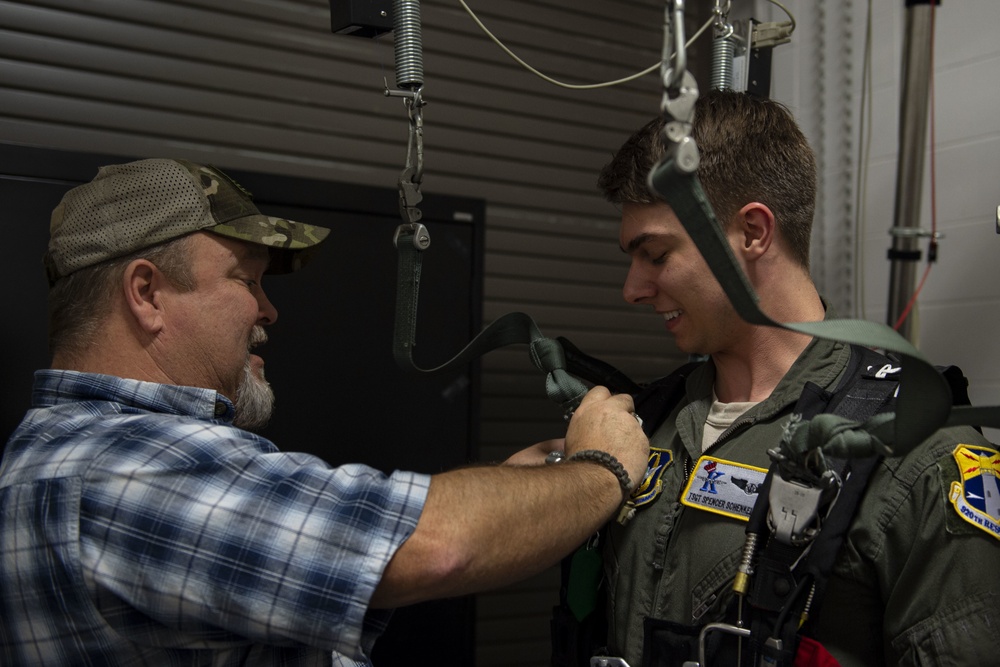 Emergency parachute training refreshes, assess aircrew