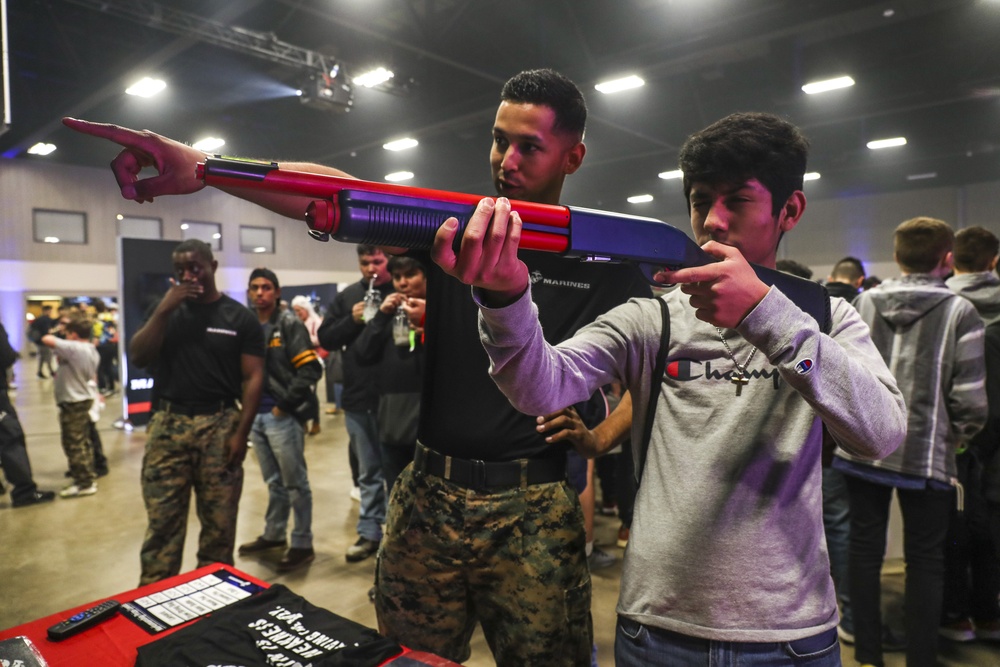 Marines arrive at Burleson Independent School District Winter Invitational