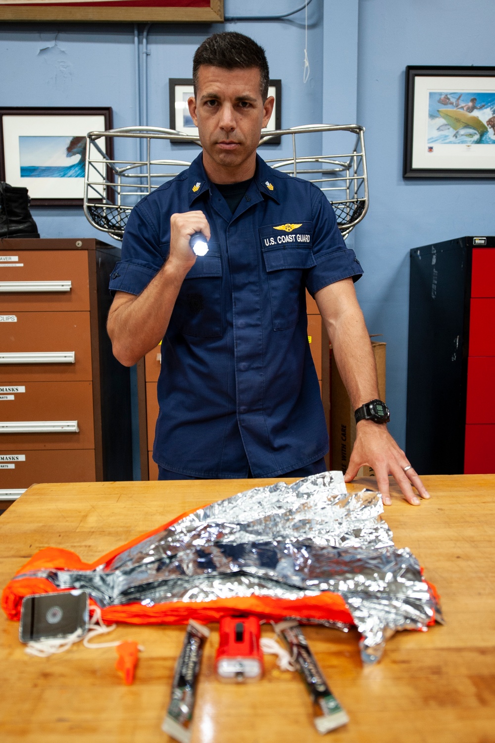 Coast Guard distress signal training