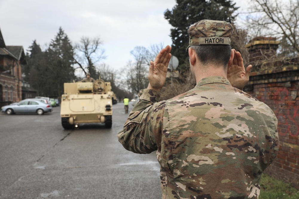 15th BSB loads vehicles at Skwierzyna railhead