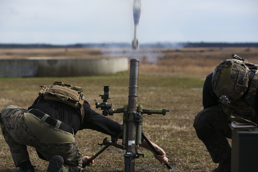 Marine Raider instructors sustain mortar firing skills