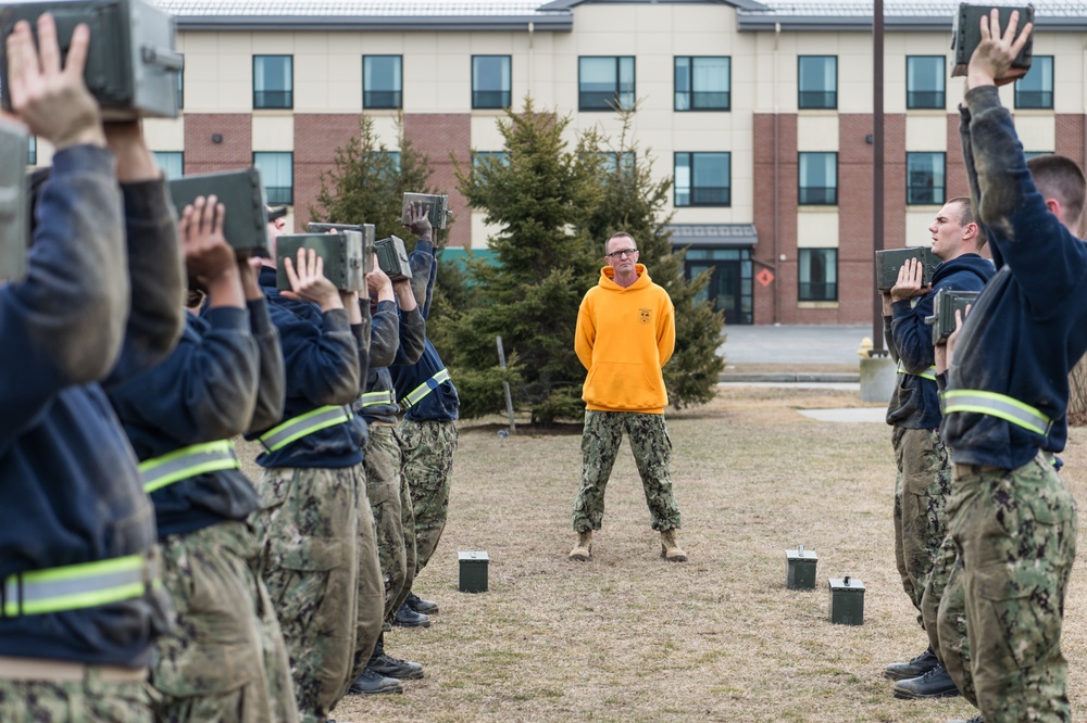 200225-N-TE695-0013 NEWPORT, R.I. (Feb. 25, 2020) -- Navy Officer Candidate School conducts battle drills