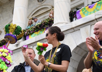Keesler attends local Mardi Gras parade