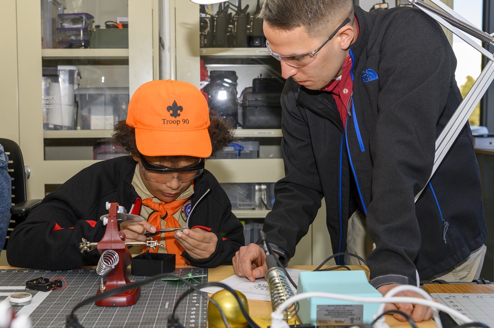 NPS Experts Help Boy Scout Troops Earn STEM-based Merit Badges During Campus Visit