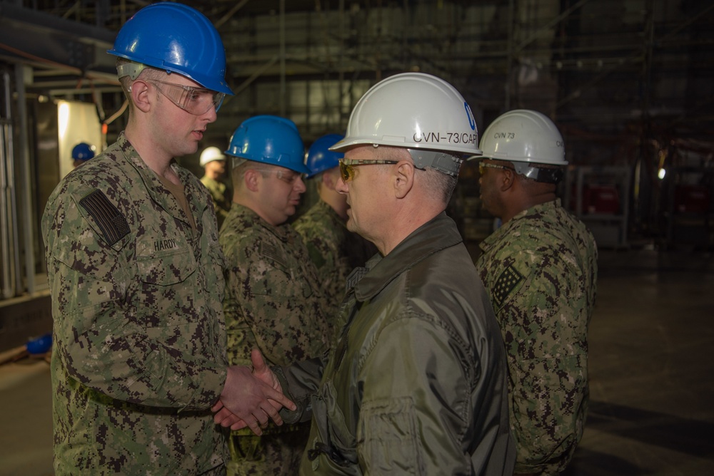 USS George Washington Island Lighting