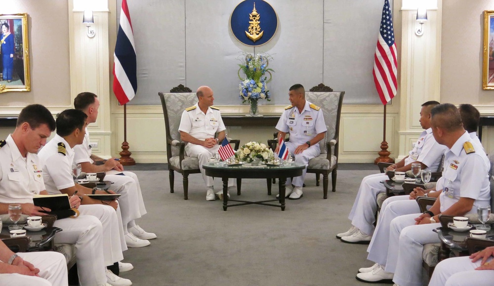 Commander, U.S. 7th Fleet Vice Adm. Bill Merz met with Adm. Sittiporn Maskasem, the Royal Thai Navy’s Chief of Staff