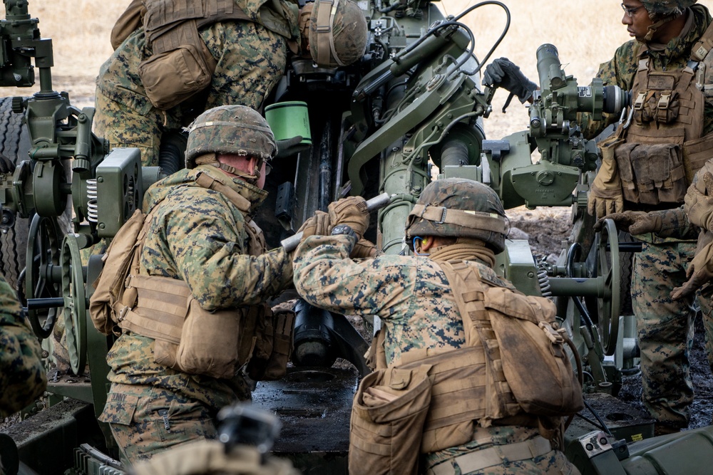 U.S. Marines conduct artillery fires during ARTP 19.4