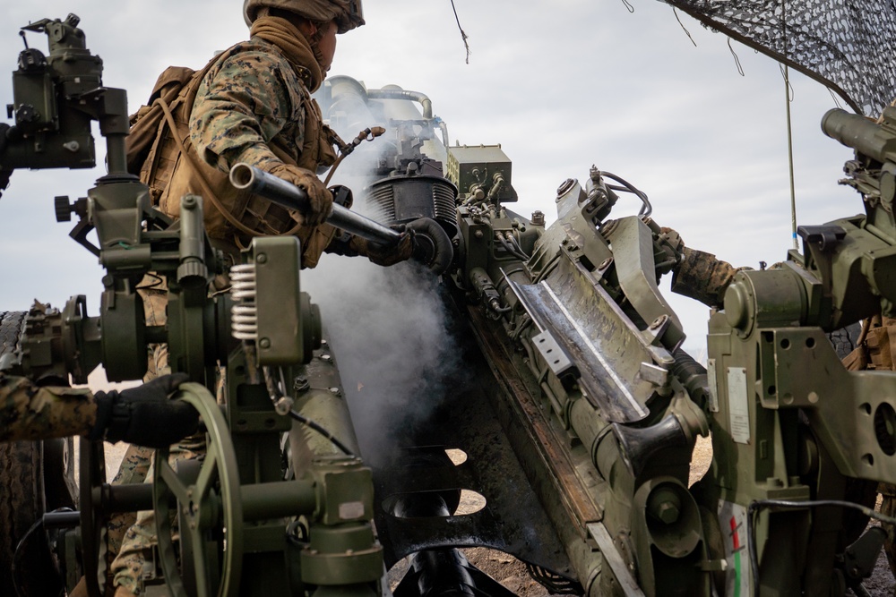 U.S. Marines conduct artillery fires during ARTP 19.4