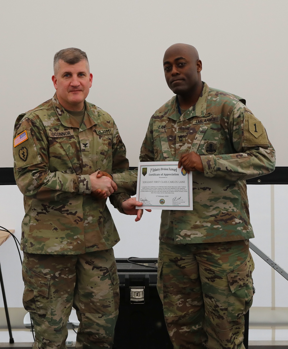 1st Infantry Division Forward holds Black History Month observance