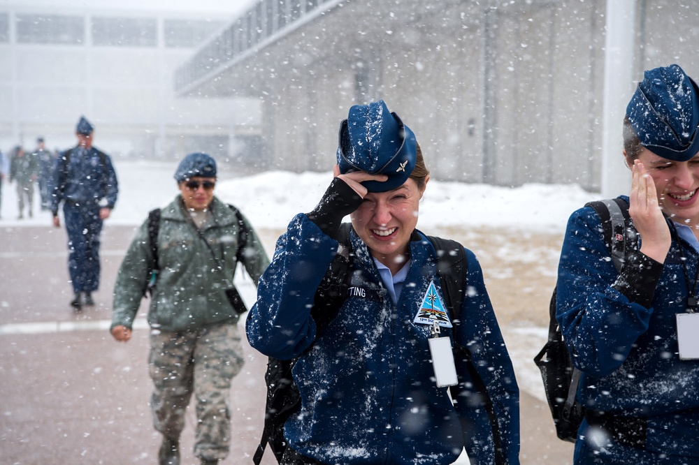 U.S. Air Force Academy Cadets in Snow Squall