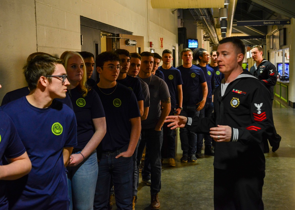 Future Sailors Enlist at Hockey Game