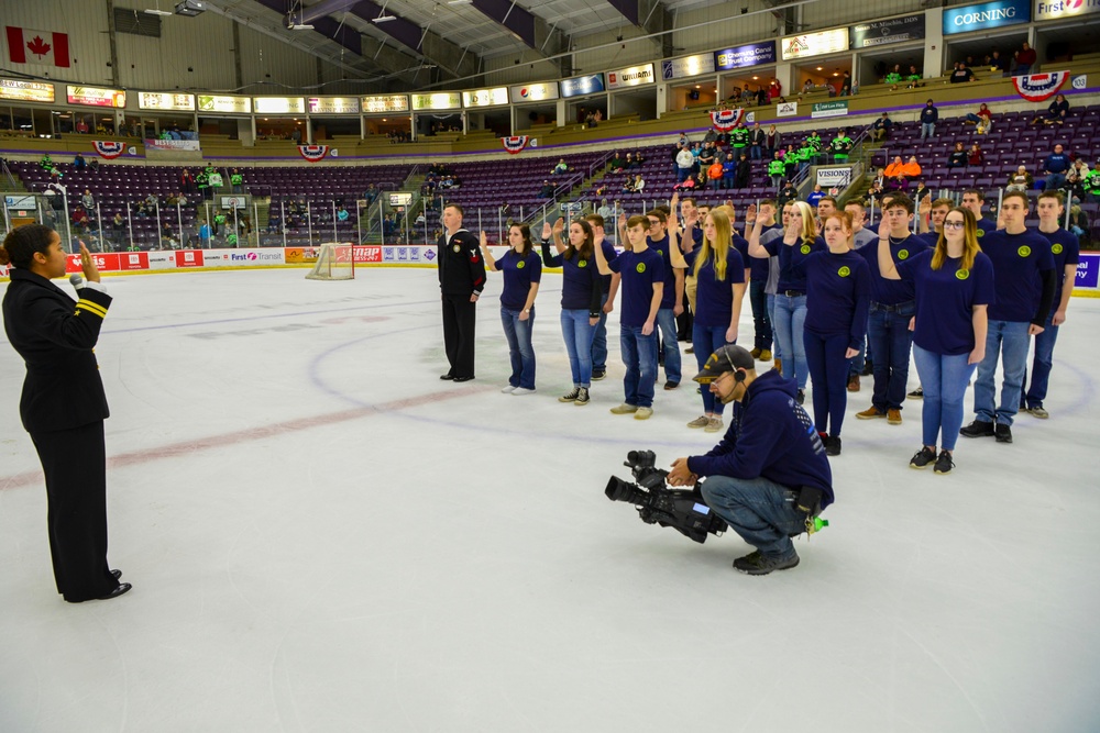 Future Sailors Enlist at Hockey Game