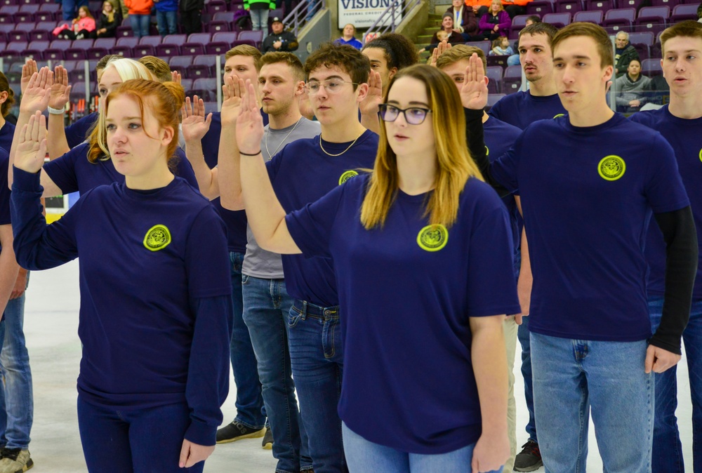 Future Sailors Enlist at Hockey Game