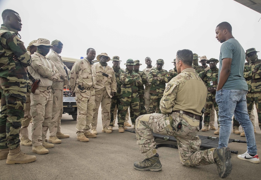 African forces train for casualty evacuation at Flintlock 20